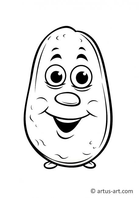 Ausmalbild: Cartoon-Kartoffel